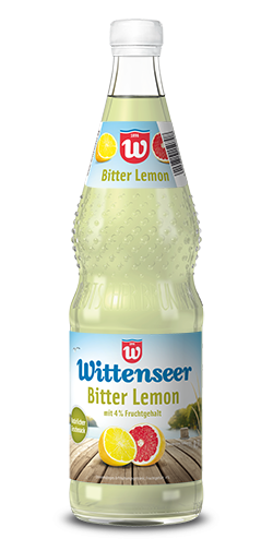 Flasche der herben Limonade Bitter Lemon von der Wittenseer Quelle