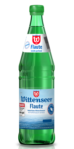 Flasche des sanften Wittenseer Mineralwassers Flaute